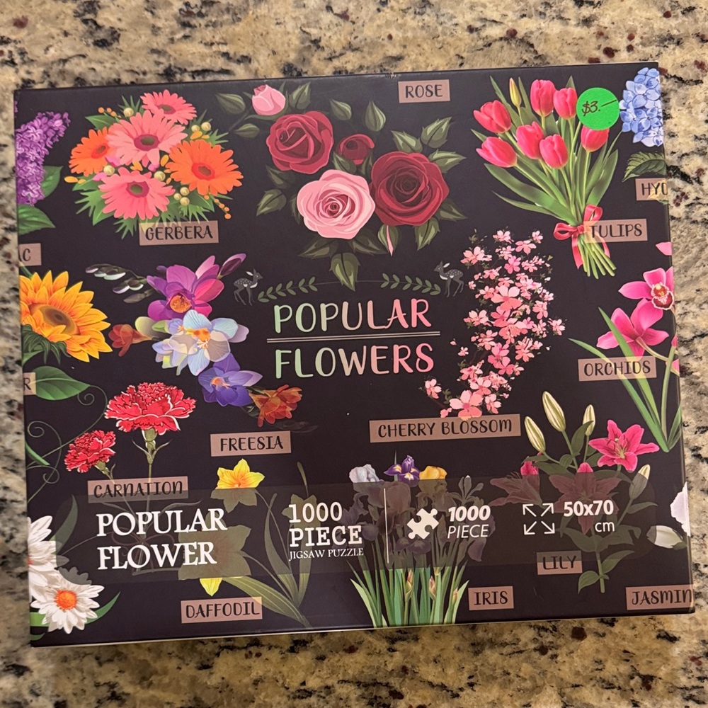 Popular Flowers 1000-Piece Jigsaw Puzzle - Floral Design